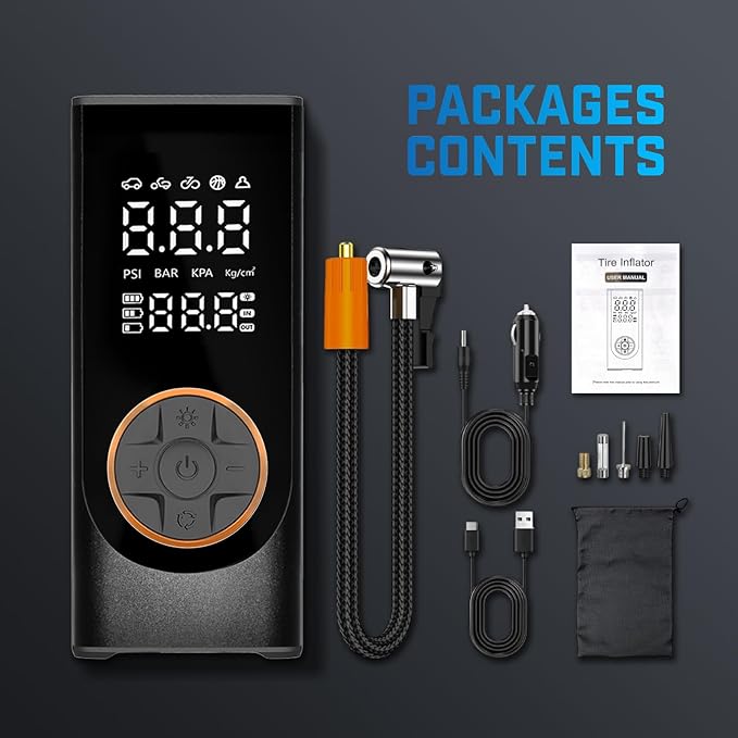Tire Inflator Portable Air Compressor, 150PSI Cordless Air Pump - Image 9