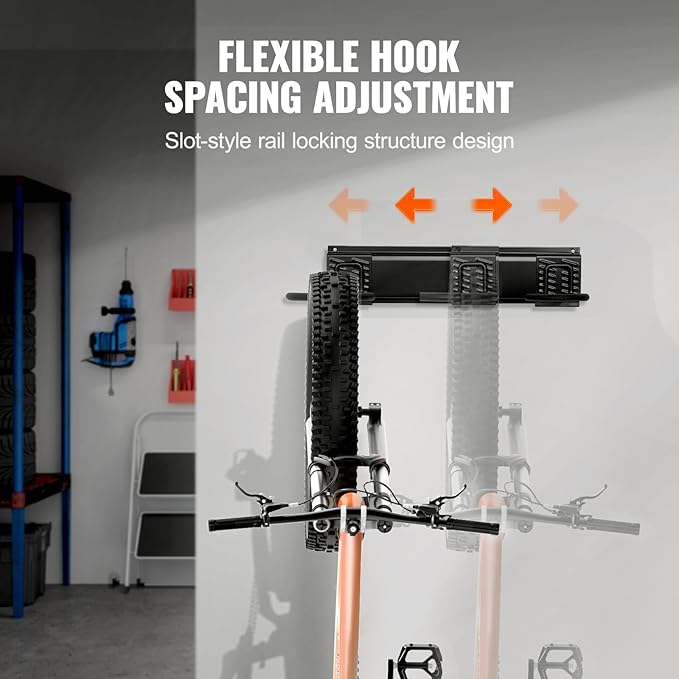 VEVOR Bike Storage Rack, 2 Bike Racks, Wall Mount Bike Storage Hanger, Home and - Image 5