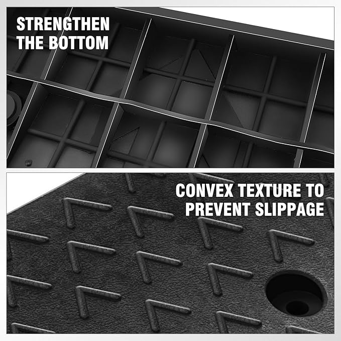 DNA MOTORING 2pcs 2.2" Rise Rubber Arrow Curb Ramp Heavy Duty Loading Driveway - Image 6