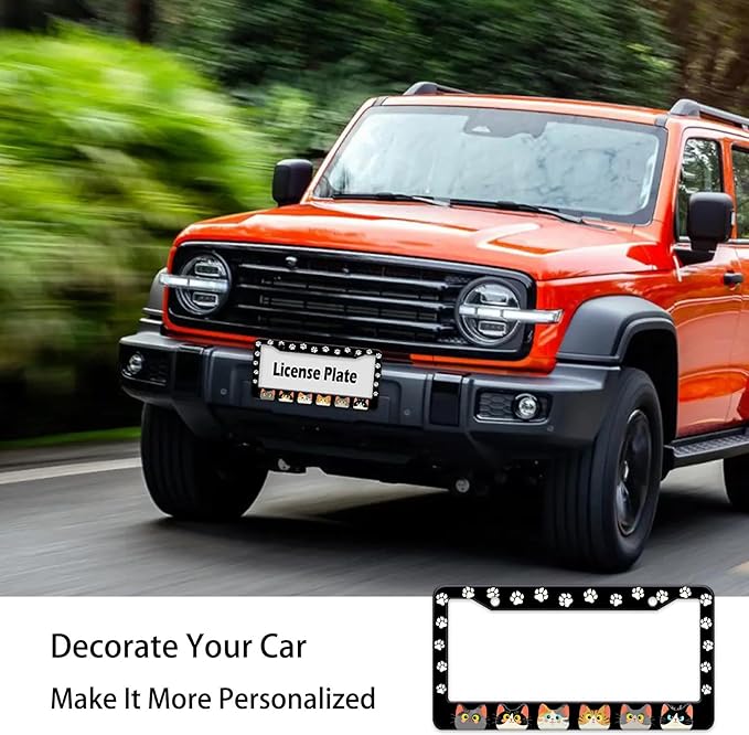 Cats Paw License Plate Frame, Cute Cartoon Cat Animal License Hloder Covers Tag - Image 5