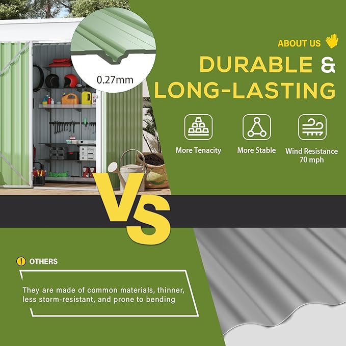 AECOJOY 5' x 3' Outdoor Storage Shed, Small 3x5 Metal Sheds & Outdoor Storage - Image 6