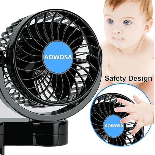 Car Fan for Backseat Auto 12V Electric Cooling Fan Portable Car Seat Headrest - Image 6