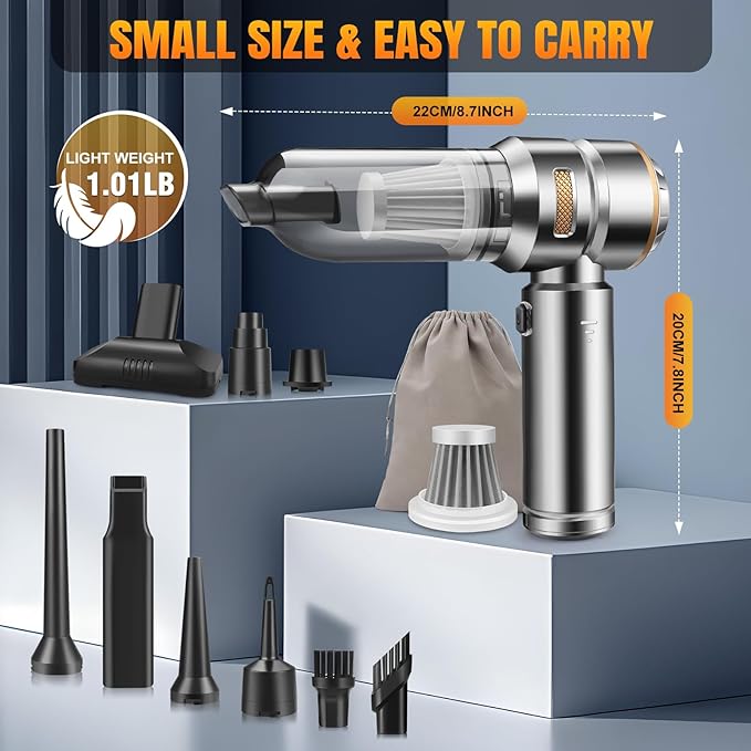 Mini Car Vacuum Cleaner, 20000PA 4-in-1 Cordless Handheld Vacuum Cleaner - Image 6