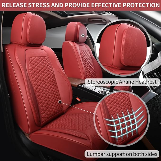 2 Packs Car Seat Covers Leather Car Seat Covers Universal Seat Covers - Image 2