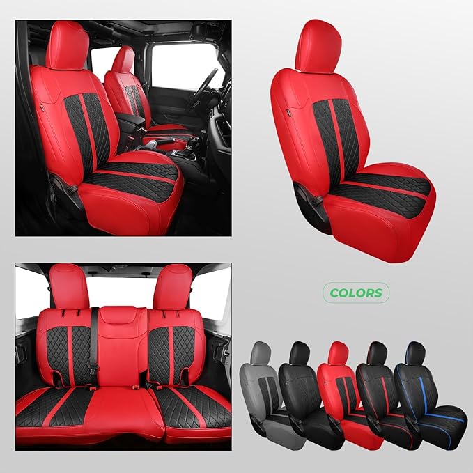 for Jeep Wrangler Seat Covers 4Door JL 2018 2019 2020 2021 2022 2023 2024 2025 - Image 8