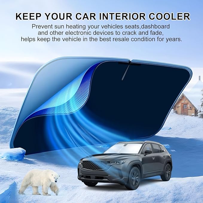 T TGBROS Windshield Sun Shade for Mazda CX-50 2023-2025 2026 Front Window - Image 2