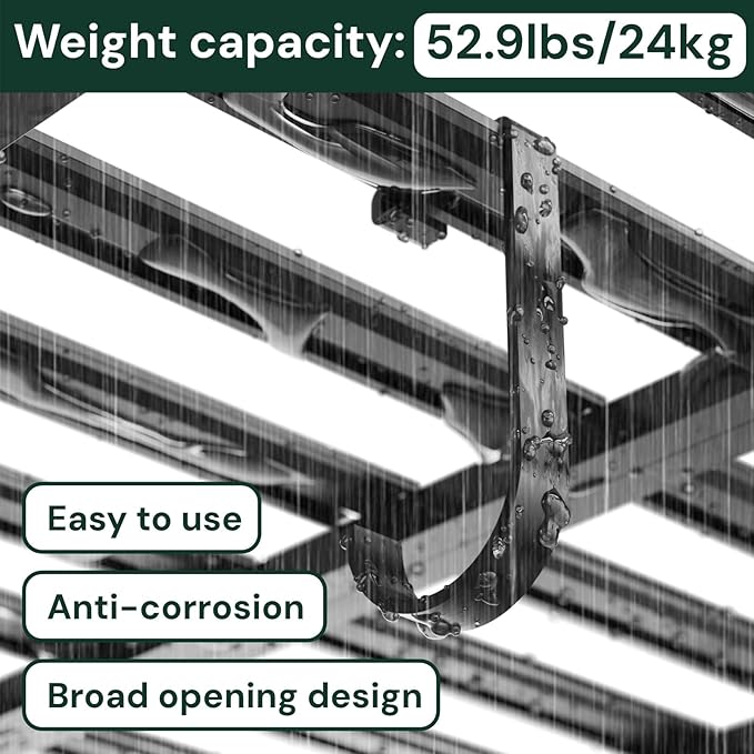 SunsGrove Heavy-Duty 4-Pack Overhead Garage Ceiling Storage Hooks, Add-On - Image 6