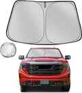 Windshield Sun Shade for 2019-2025 GMC Sierra 1500 2500 3500 Foldable Sun by Fonowka