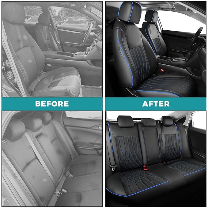 Seat Covers for Honda Civic Sedan 4DR Sedan EX 2022 2023 2024 2025.Faux Leather - Image 5