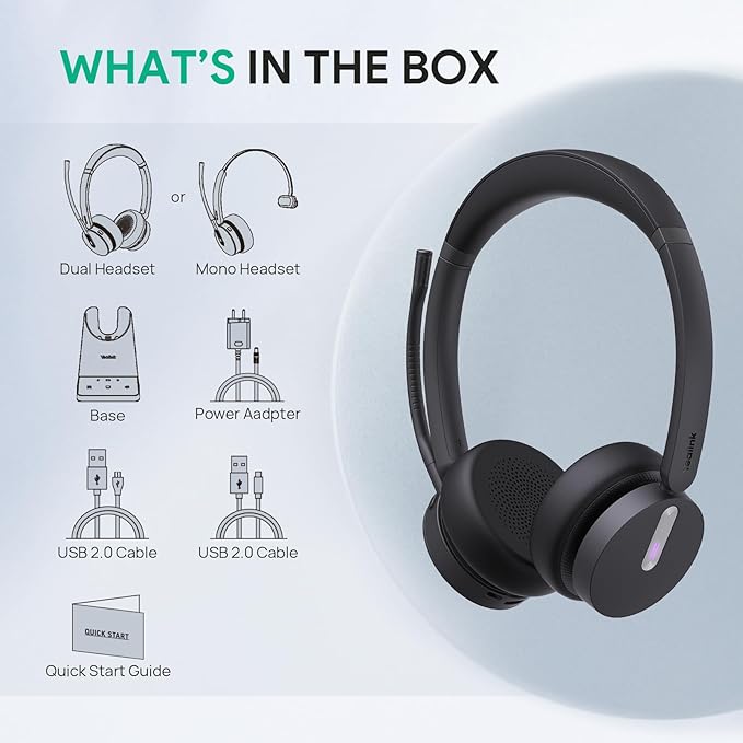 Yealink WH64 DECT & Bluetooth Mono UC Zoom Wireless Headset, 606 ft Range - Image 9