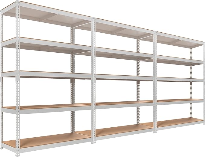 HOMEDANT White 5 Tier Laminated Boltless Heavy Duty Garage Storage Adjustable by TheBestOrganizingSolution