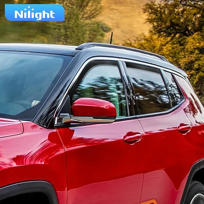 Nilight Vent Window Visors for Jeep Compass 2017 2018 2019 2020 2021 2022 2023 - Image 7