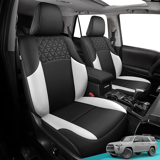 Seat Covers for Toyota 4Runner 2011-2024, Faux Leather Car Seat Cover Full Set by FEINEPRO