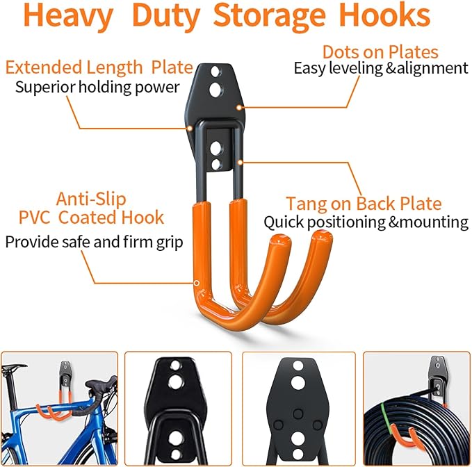 3-H Garden Hose Holder Wall Mount 4 Pack, Solid Steel Hose Hanger, Water Hose - Image 3