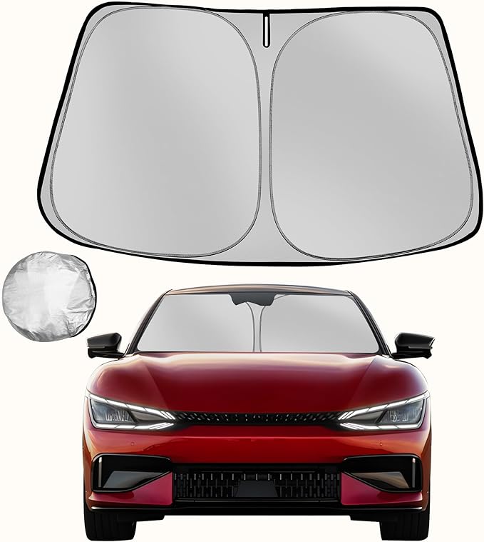 Windshield Sun Shade for 2022-2025 Kia EV6 Foldable Sun Sunshade for Car Front by Fonowka