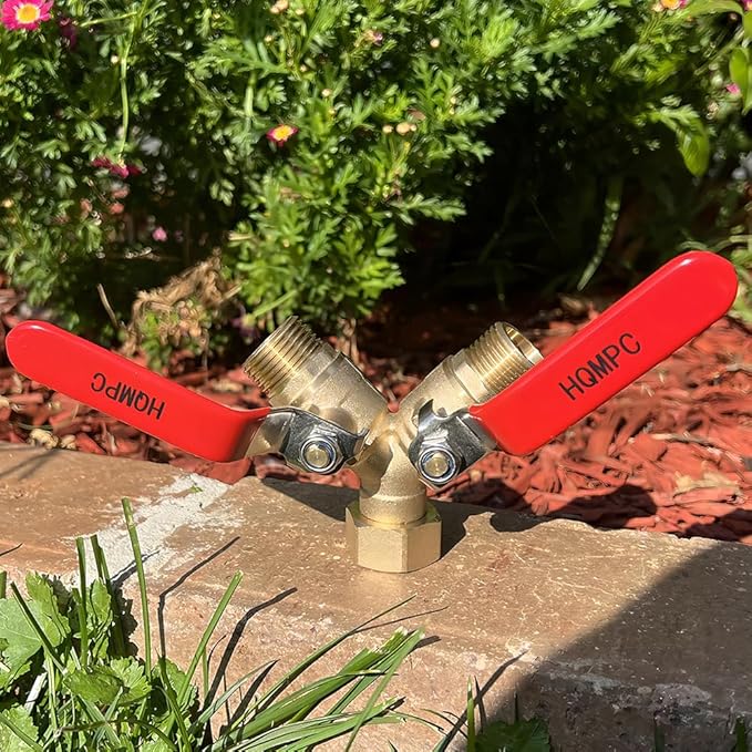 HQMPC Garden Hose Y Valve Splitter Brass Hose Splitter - Image 8