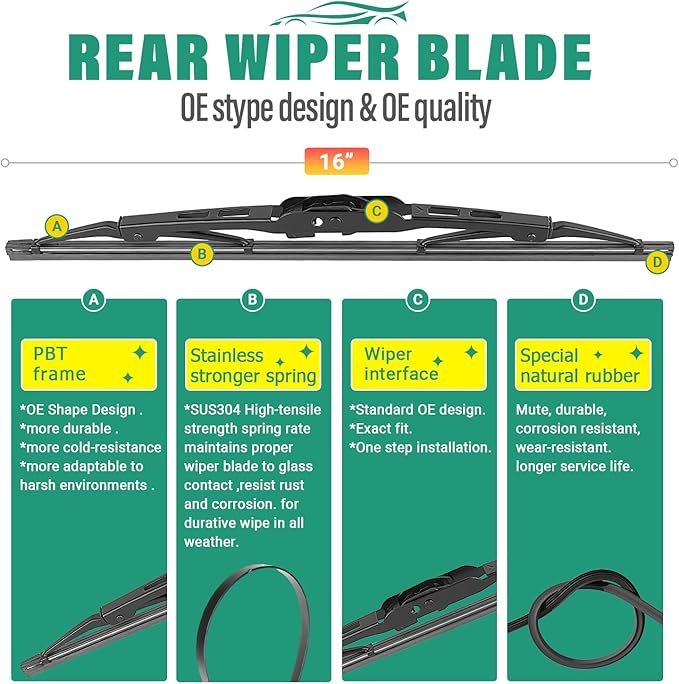 26" 20" 16" Windshield Wiper Blades Replacement - Image 4