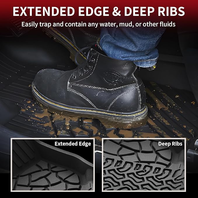 LASFIT Floor Mats for Ford Bronco 4-Door 2025 2024 2023 2022 2021 TPE All - Image 2