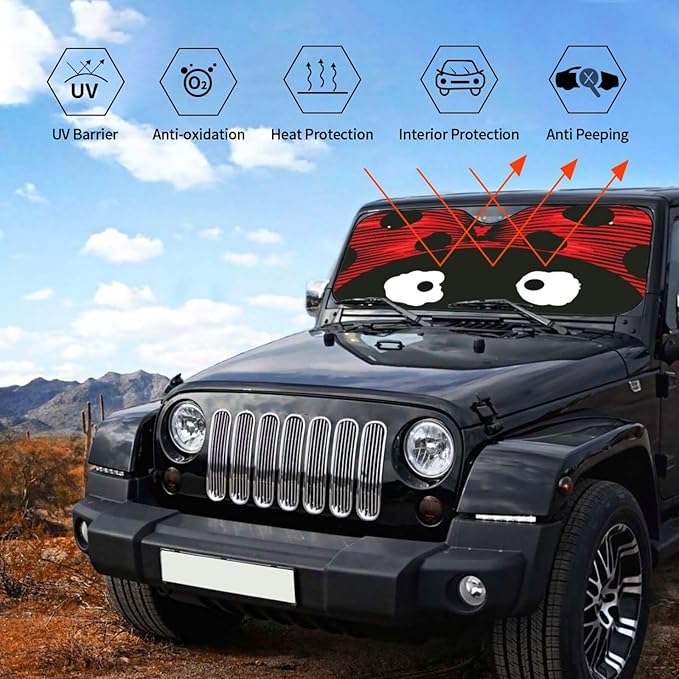 Cute Coccinellidae Car Sun Shade Windshield Sunshade Foldable Front Window - Image 5