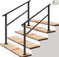 VIVOSUN 2-Pack Outdoor Handrail, 4 Step Stair Handrail, Wrought Mattle Iron by VIVOSUN