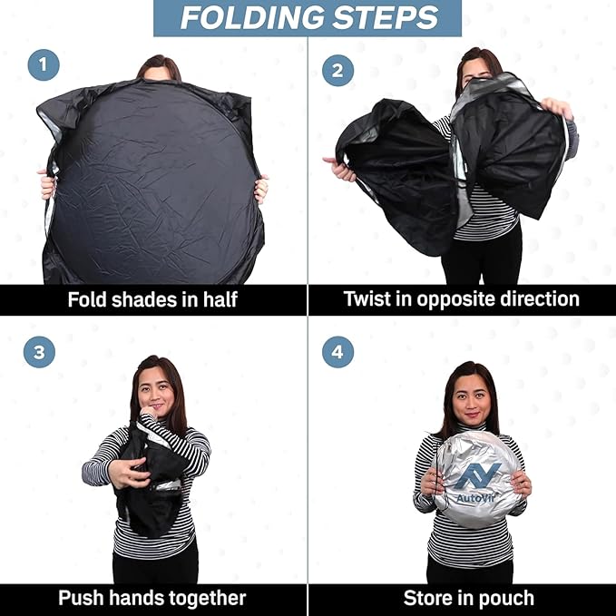Foldable Windshield Sun Shade for Car – 240T Reflective UV and Heat Shield - Image 8