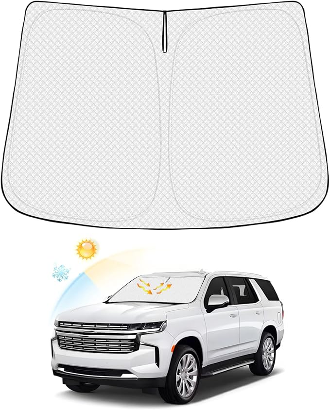 Windshield Sun Shade for Chevrolet/Chevy Tahoe 2021-2025 2026 Accessories by Canvcle