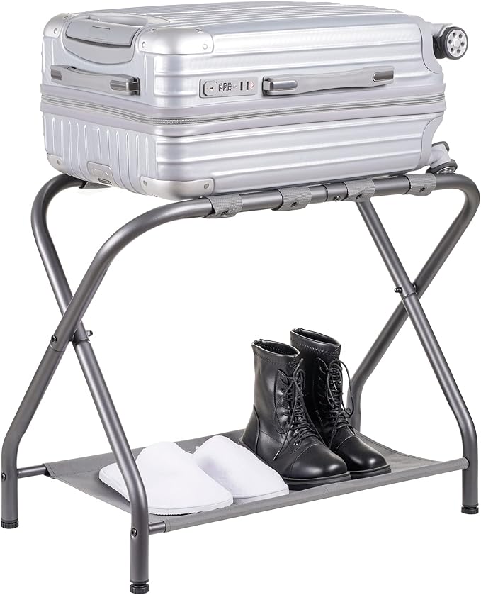 Heybly Luggage Rack, Steel Folding Suitcase Stand - Image 3