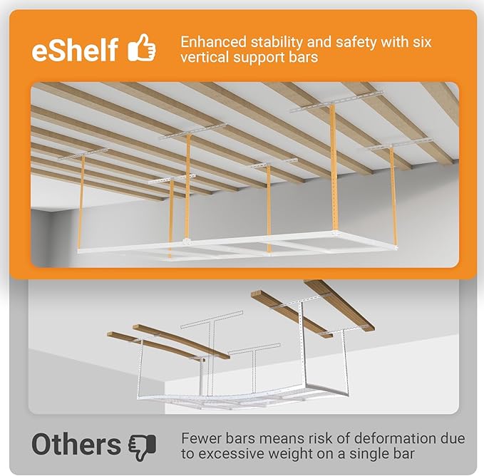 4x8ft Overhead Garage Storage Rack Wooden Decking Not Included, Heavy Duty - Image 5