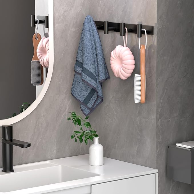 Wall Mounted Coat Rack-4 Hooks, Heavy Duty Stainless Steel Hook Rail - Image 4