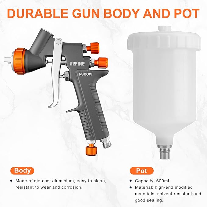 REFINE Air Spray Gun, Auto Paint Gun - Image 8