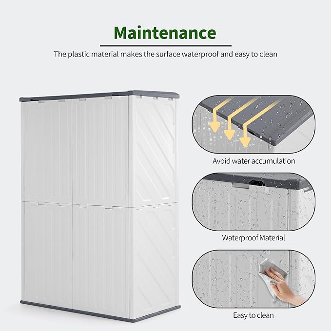 Macrout 50 Cu.Ft Plastic Outdoor Storage Cabinet - Image 6