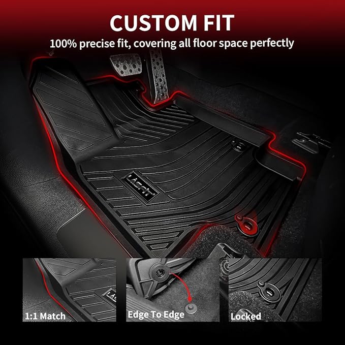 LASFIT Floor Mats for Toyota Highlander 2020-2025 8-seat All Weather TPE Custom - Image 2
