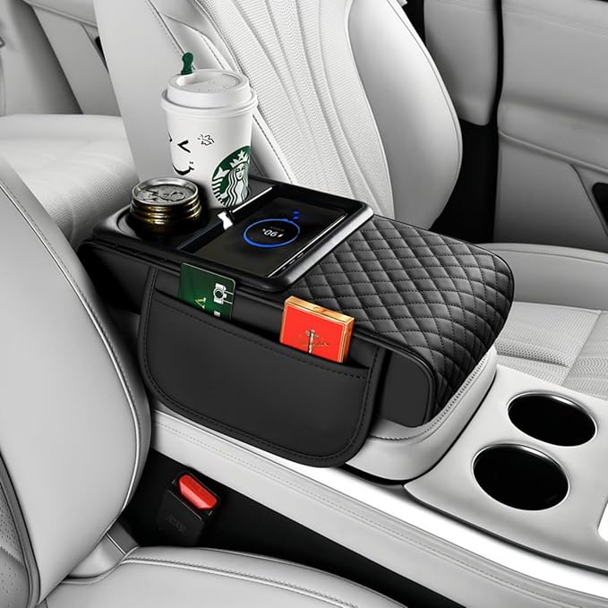 Upgrade Arm Rest Cover for Car, 5-in-1 Middle Console Cover Cushion Pad by STSoleMeT