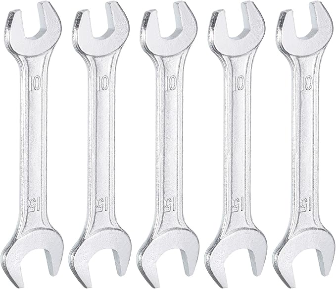HARFINGTON 5pcs Double Open End Wrench 10mm x 15mm Metric 15 Degree Offset by HARFINGTON