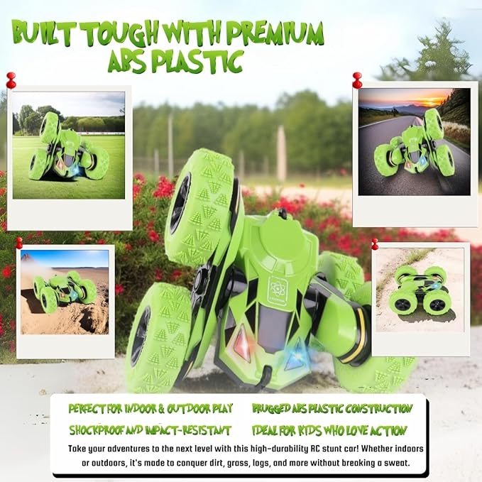 RC Stunt Car, Remote Control Double-Sided Driving 360° Flips & Rotations - Image 5