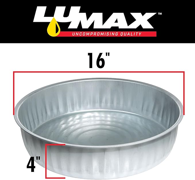 LUMAX LX-1709 Silver 3.5 Gallon Galvanized Drain Pan, Bright Zinc - Image 2