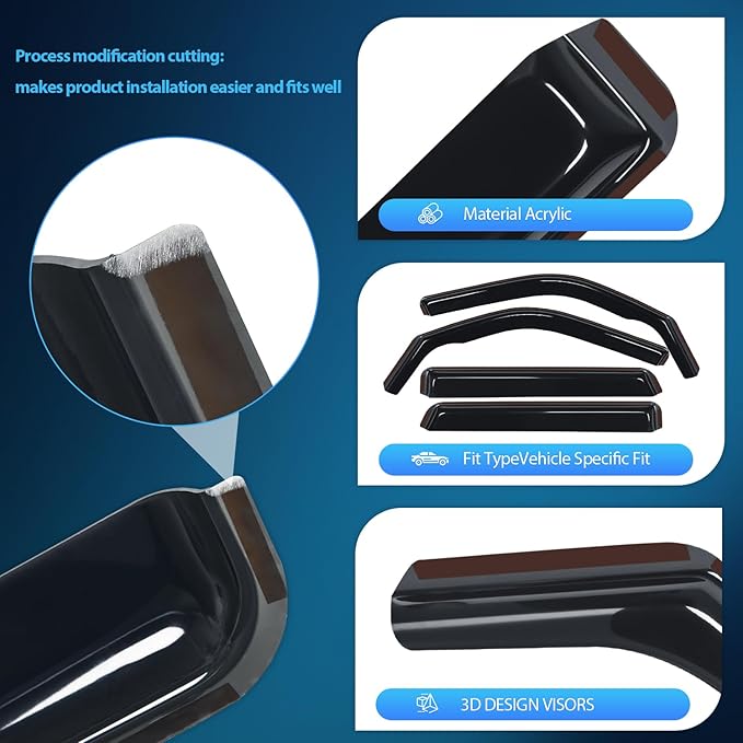 Nilight in Channel Rain Guards for Ford Bronco Sport 2021 2022 2023 2024 - Image 2
