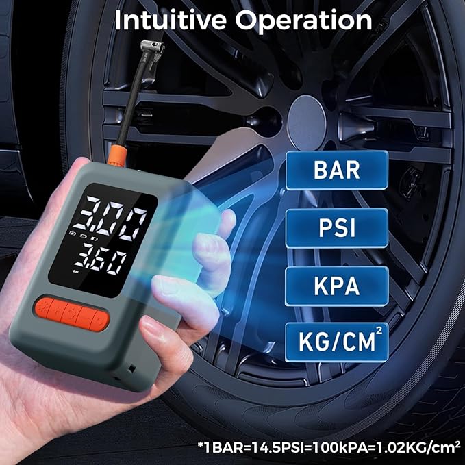Tire Inflator Portable Air Compressor, Cordless Air Pump - Image 7