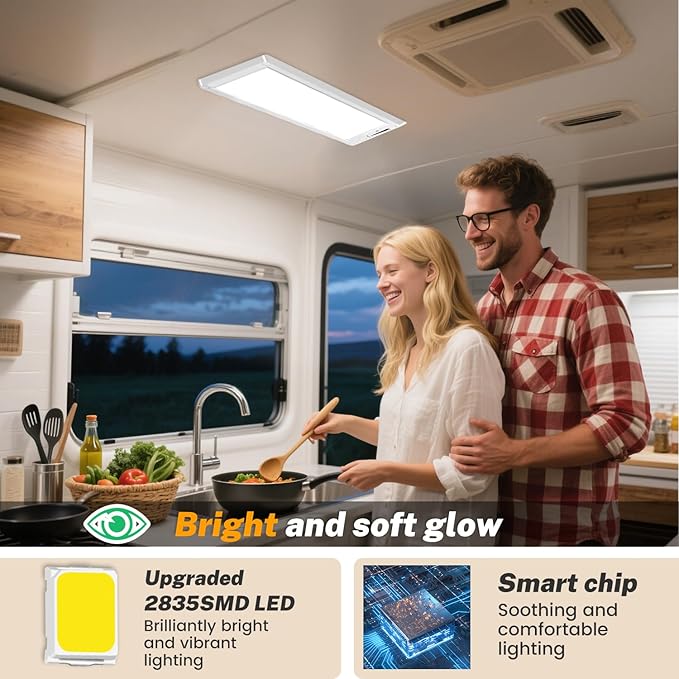 8 Pack RV Lights Interior, 3 Color RV LED Super Bright Fixture, 12V RV Ceiling - Image 4