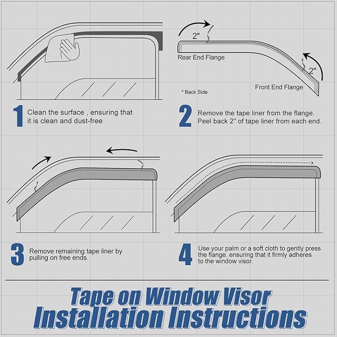 Auto Dynasty Set of 4 Carbon Fiber Pattern Window Visors Compatible - Image 5