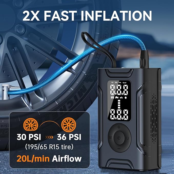 Tire Inflator Portable Air Compressor, Air Pump - Image 2