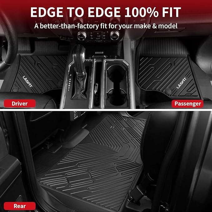 LASFIT Floor Mats for Ford F250 F350 F450 2017-2026 Crew Cab Front Bucket Seat - Image 5