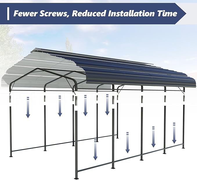 SUNBURY 10x20 FT Carport, Heavy Duty Car Port Canopy - Image 4