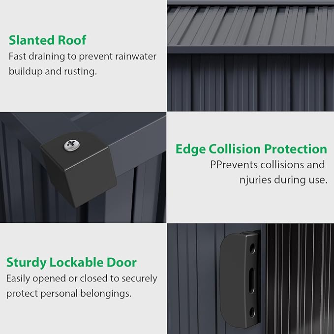 Outdoor Storage Shed 12 x 10 Ft, Outdoor Tool Metal Shed - Image 3