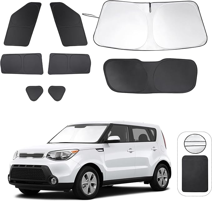 TINGLU Window Shades for Kia Soul 2014-2019 Accessorie Car Side Full Windows by TINGLU