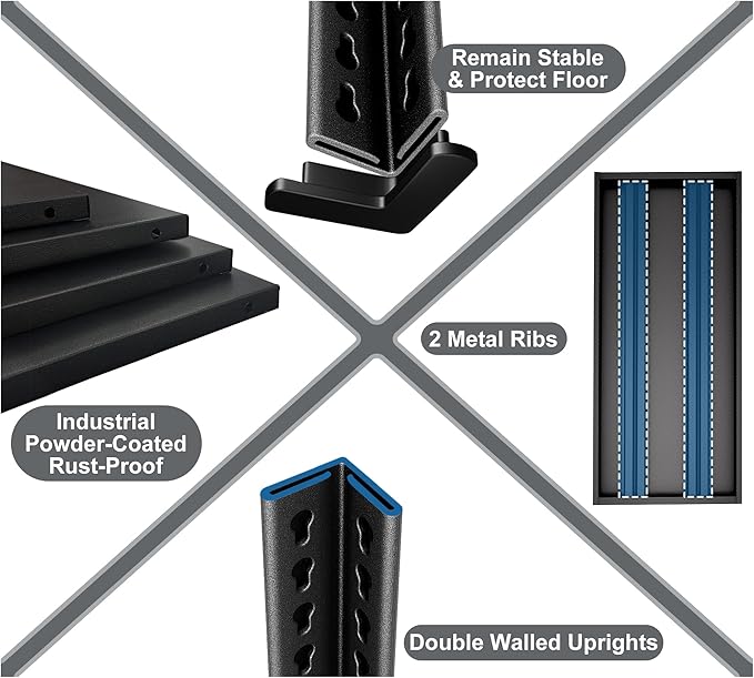 40" W Garage Shelving Heavy Duty, 1500LBS Loads Adjustable Garage Storage - Image 5