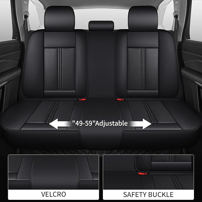 Car Seat Covers Full Set, Easy Install Luxury Leather Automotive Seat Covers - Image 4