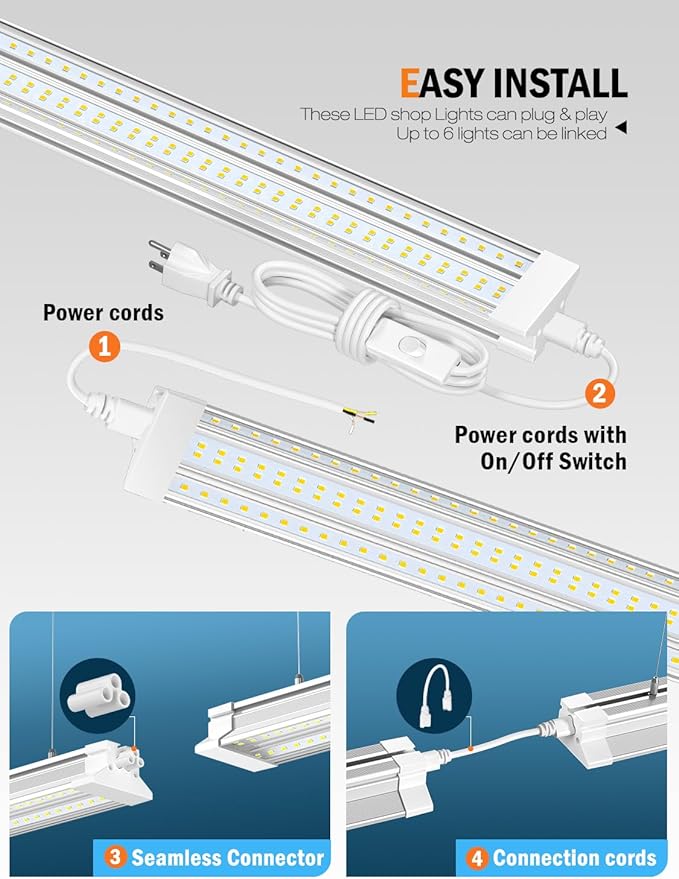 Upgrade Hanging | Surface Mount 4' Led Shop Lights - Image 5