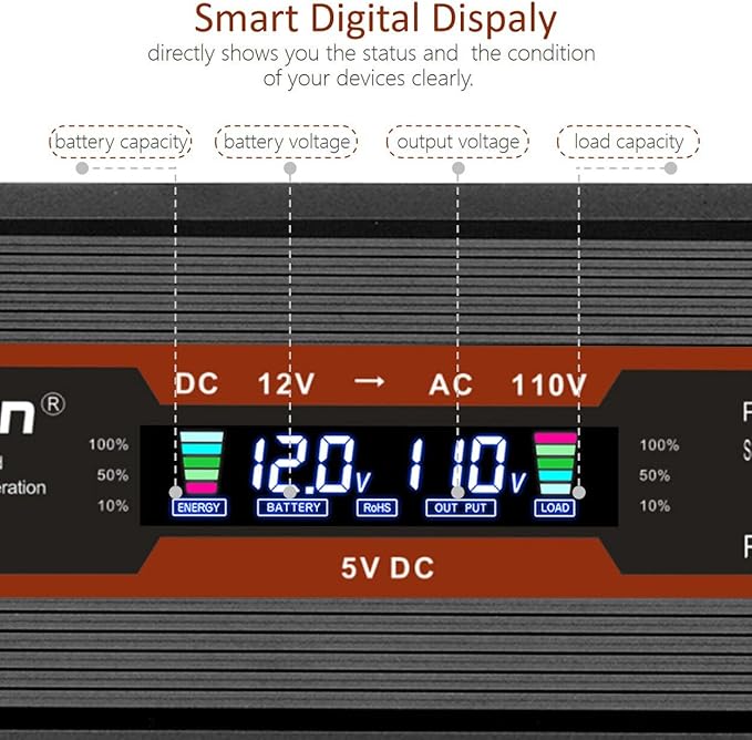 1000W/2000W Car Power Inverter 12v to 110v DC to AC Converter - Image 3