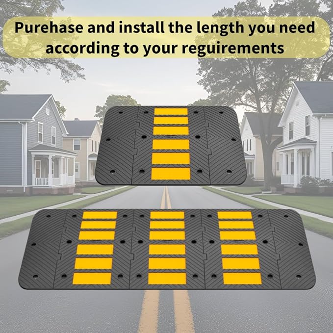 Speed Bumps for Driveway 35"x20"x2" Flexible Installation Connect Multiple - Image 4